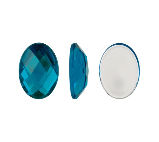 [14776] Acrilico K1029 oval plano 10x14 blue zircon 39 x und