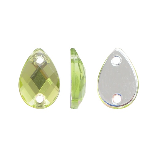 [26561] Piedra hilo B27 gota plana 6x10mm olivine 38 x und