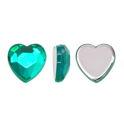 [27215] Acrilico K1020 corazon plano 5mm emerald 6 x und