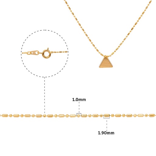 [25675] Cadena golfi dije triangulo 1.0x1.90mm/DC/42cm x und