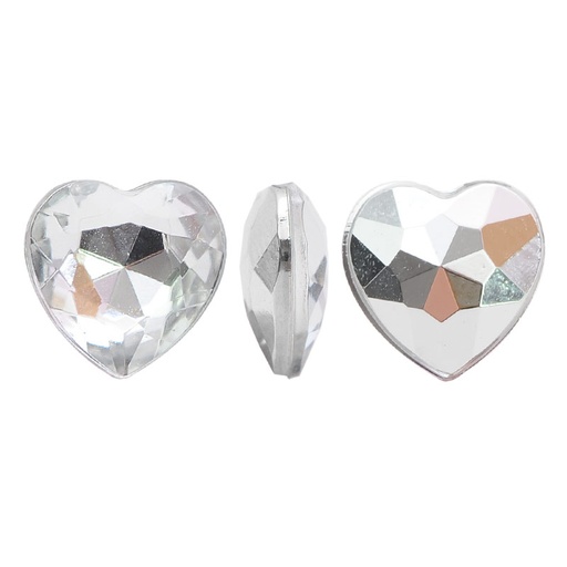 [29208] Acrilico K1019 corazon con cono 8mm crystal 2 x und