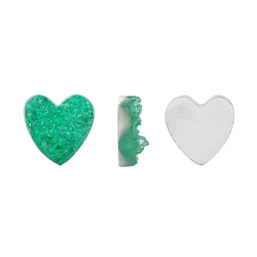 [26962] Drusa sintetico heart 12mm QC196 emerald x und