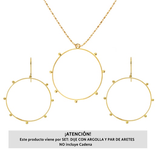 [29641] Marco circulo aretes y dije 35mm/Golfi x set