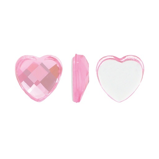 [10171] Acrilico K1025 corazon plano 6mm light rose 26 x unidad