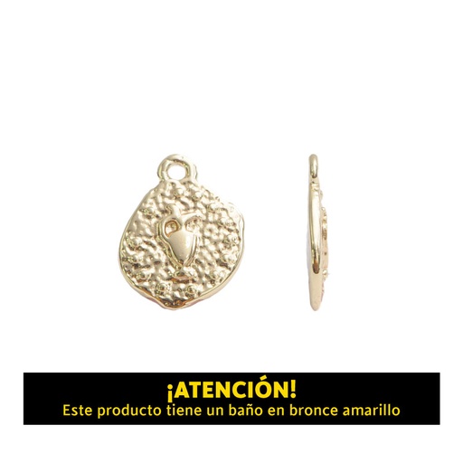 [18844] Dije redondo jarron 18mm bronce amarillo x par