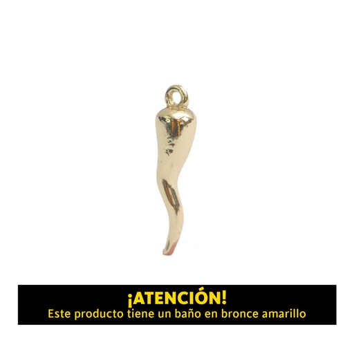 [19108] Dije pendulo curveado 25mm bronce amarillo x par