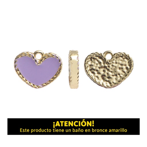 [20105] Dije corazon 14mm x 11mm purpura x par