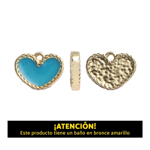 [20140] Dije corazon 14mm x 11mm azul x par