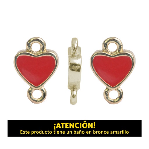 [20397] Dije corazon 2 argolla 10mm x 6mm rojo x 4 unds