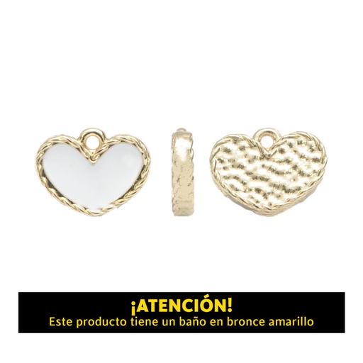 [19995] Dije corazon 14mm x 11mm blanco x par