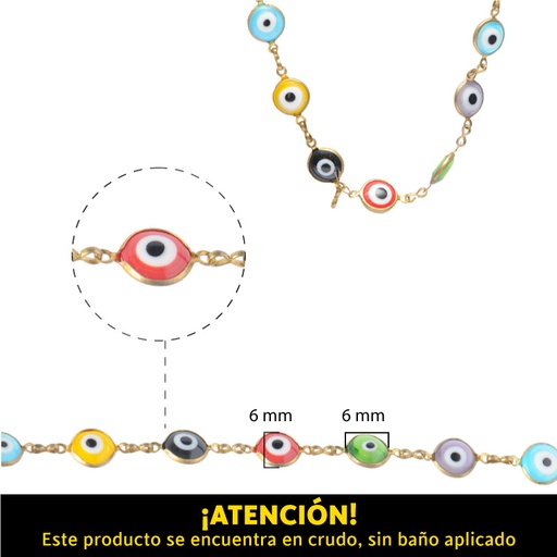 [22079] Cadena brass ojo de fatima/R mix 6mm x m