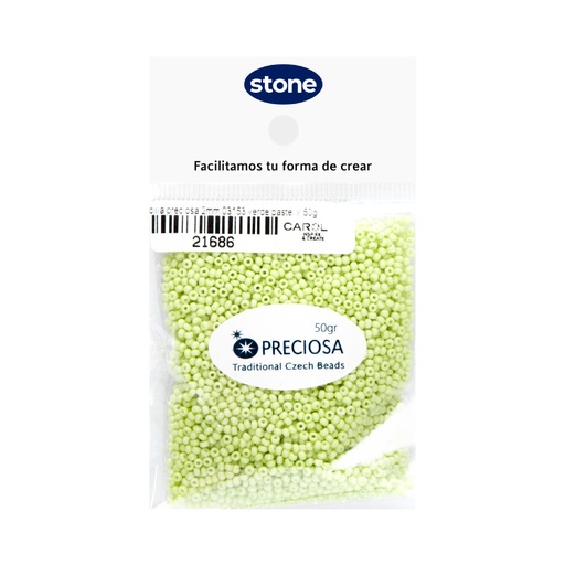 [21686] Mostacilla checa preciosa 2mm 03153 verde pastel x 50g