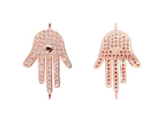 [02072] Link mano hamsa micropave 28x17mm AD-56/RP x und