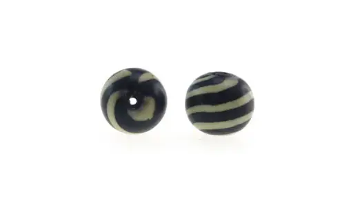 [02466] Fimo redondo 8mm 10-090 cebra negra x und