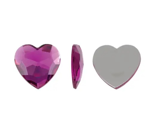 [03679] Acrilico K1020 corazon plano 25mm purple velvet 5 x und