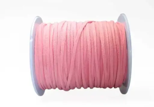 [04989] Cuero plano gamuzado 3mm 14146 Rosado Rollox100 Yarda