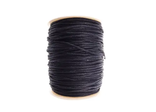 [05886] Cordon encerado 2mm black rollo x 100m