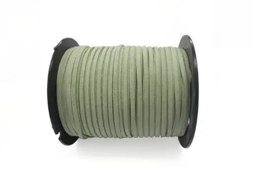 [06286] Cuero plano gamuzado 3mm 14161 Verde Rollox100 Yarda