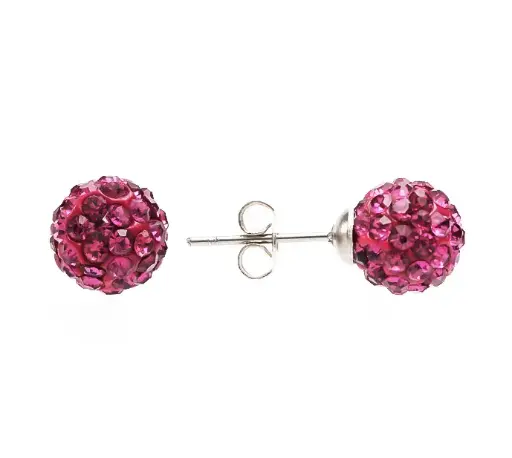 [07389] Topos bola de fuego 8mm/SS fuchsia x par