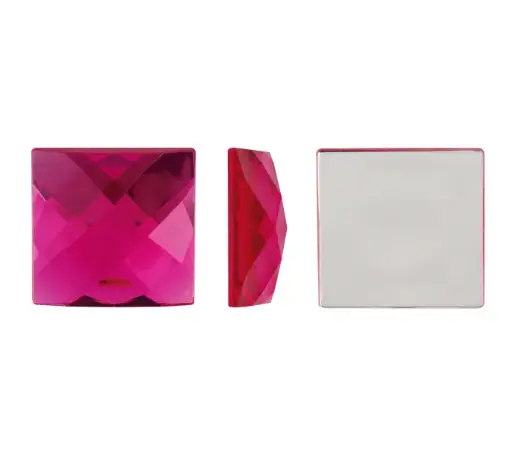 [07755] Acrilico K1026 cuadrado plano 14mm fucsia 31 x und