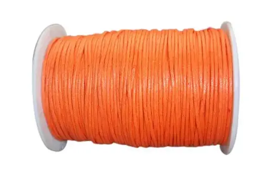 [08037] Cordon encerado 1.5mm naranja rollo x 100m