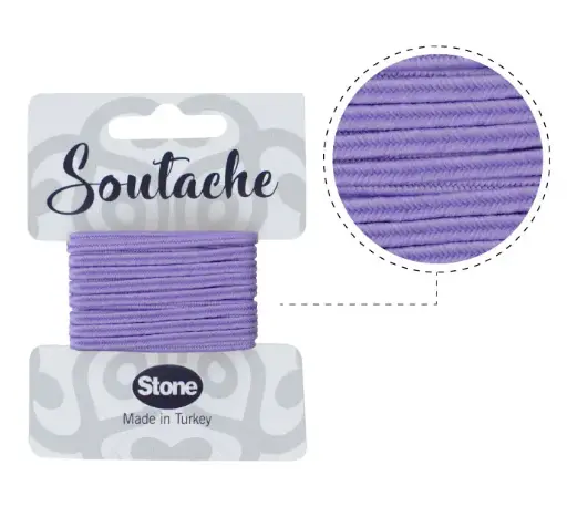 [08246] Cordon soutache 3mm lavender ST1420 x 2.5m