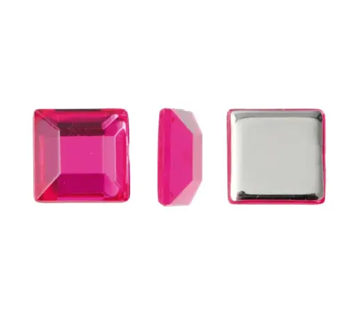 [09638] Acrilico K1014 cuadrado plano 7mm fucsia 31 x und