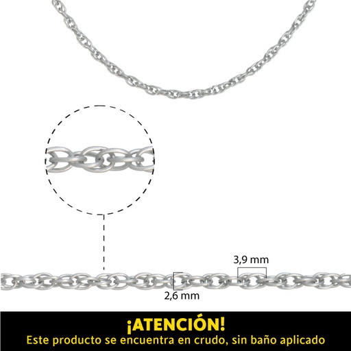 [09685] White iron chain 7400591/D250S/2.6x3.9mm/R x m