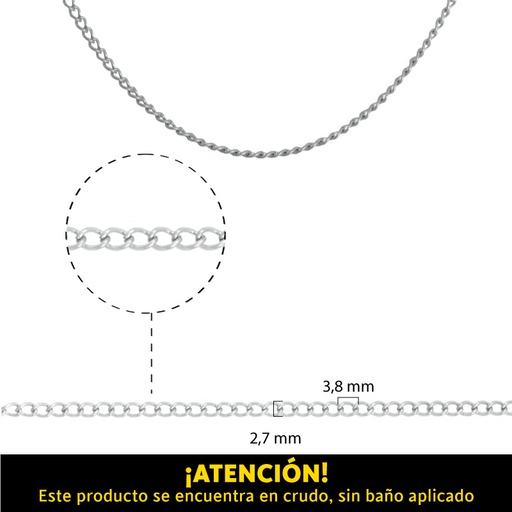 [08439] White iron chain 7400579/160SB/2.7x3.8mm/R x m