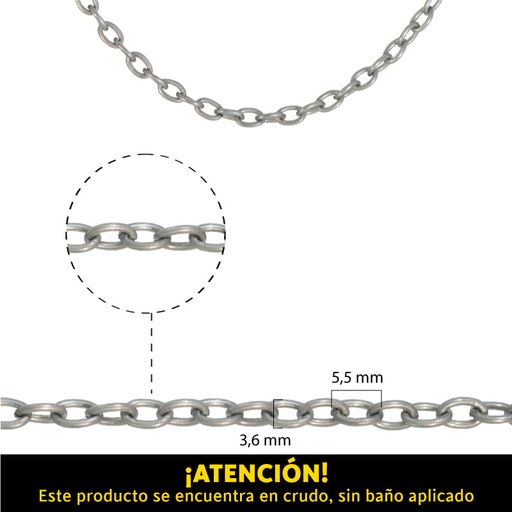 [07830] White iron chain 7400586/290BD/3.6x5.5mm/R x m