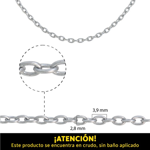 [07814] White iron chain 7400585/270BD/2.8x3.9mm/R x m