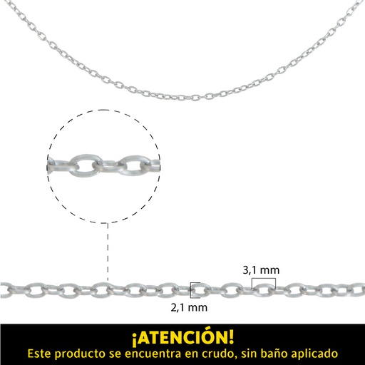 [07812] White iron chain 7400861/250BD/2.1x3.1mm/R x metro