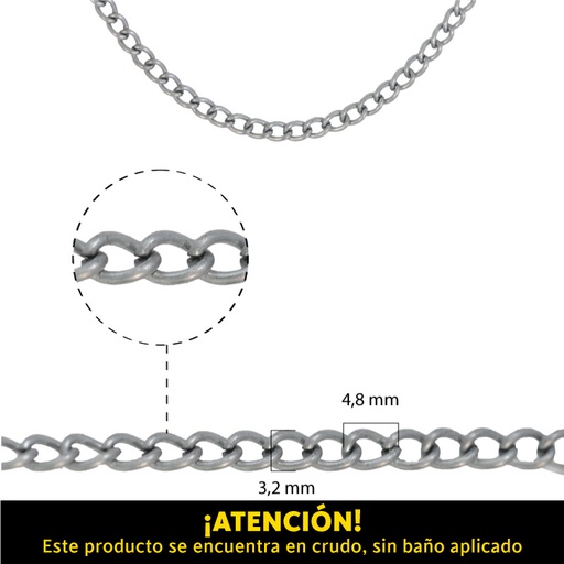 [08765] White iron chain 7400580/180SB/3.2x4.8mm/R x metro