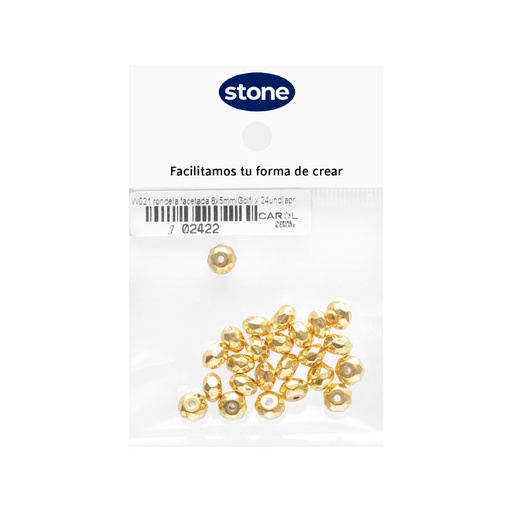 [02422] Plastimetal W021 rondela facetada 8x5mm/Golfi x 24und(aprox 5gr)