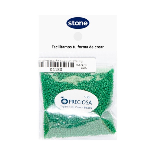 [04180] Mostacilla checa preciosa 2mm 52240 OP verdex50g