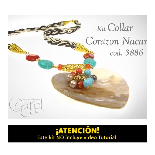 [03886] Kit collar corazon nacar x und