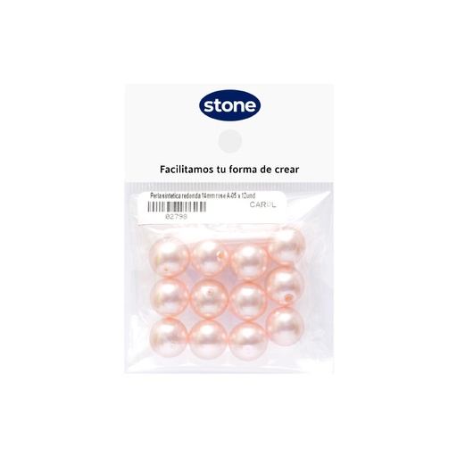 [02798] Perla sintetica redonda 14mm rose A-05 x 12und