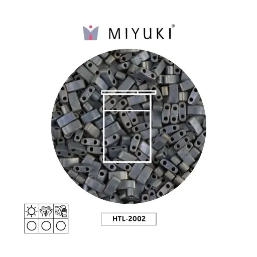 [04864] Miyuki half tila 5x2.3x1.9mm HTL2002 matte metallic silver gray x 10G