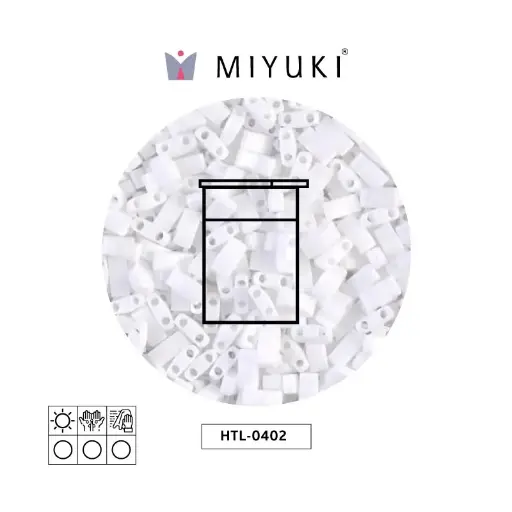 [08280] Miyuki half tila 5x2.3x1.9mm HTL0402 white x 10G