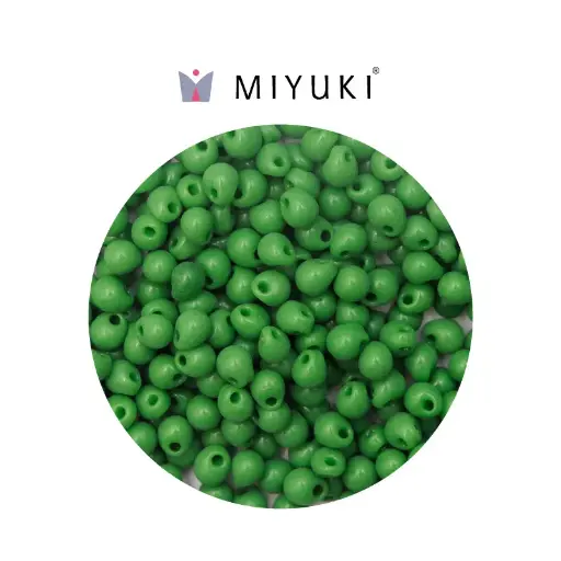 [05304] Miyuki drop beads 3.4mm DP0411 opaque green x 500g