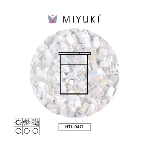 [05048] Miyuki half tila 5x2.3x1.9mm HTL0471 white pearl AB x 10G