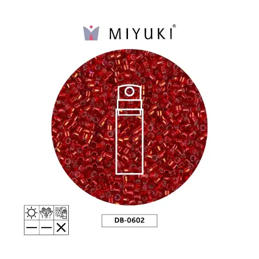 [03026] Miyuki delica 11/0 DB0602 red silver lined x 10g