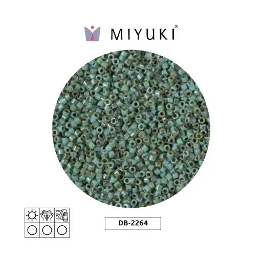 [07311] Miyuki delica 11/0 DB2264 op green picasso x 50g