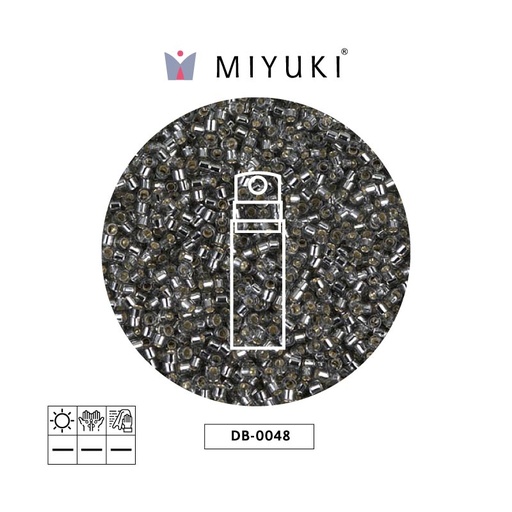 [01822] Miyuki delica 11/0 DB0048 silver lined grey x 10g