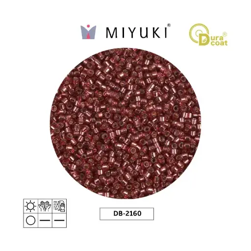 [08560] Miyuki delica 11/0 DB2160 silver lined magenta duracoat x 50g