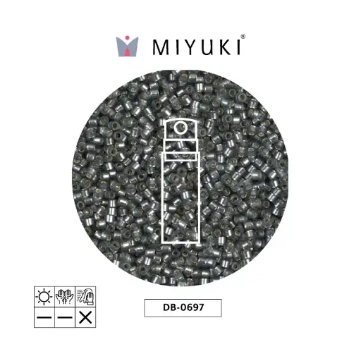 [01978] Miyuki delica 11/0 DB0697 matte silver lyned x 10g