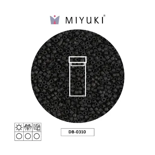 [07185] Miyuki delica 11/0 DB0310 jet black mate x 3g