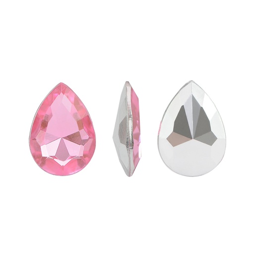 [07513] Acrilico K1017 gota con cono 10x14mm light rose 26 x und