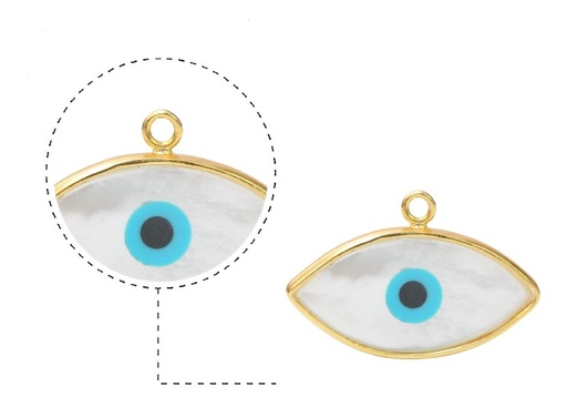 [02959] Dije evil eye Madre perla/32x21mm/Golfi x und