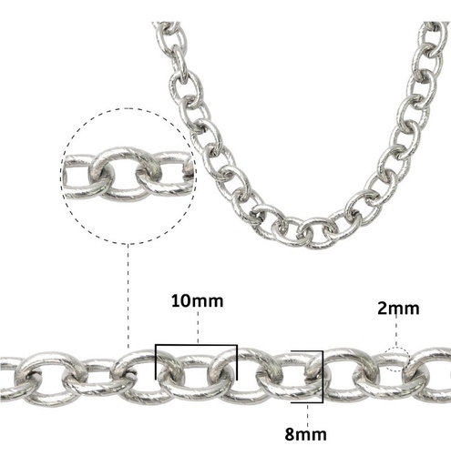 [03587] Cadena aluminio K15602 10x8mm K-26 x metro